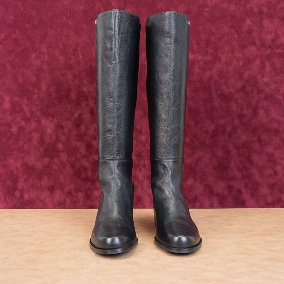 Stuart Weitzman Wmn Keelan Black Leather Stretch Dress Office Knee boots sz 9 - Picture 4 of 10